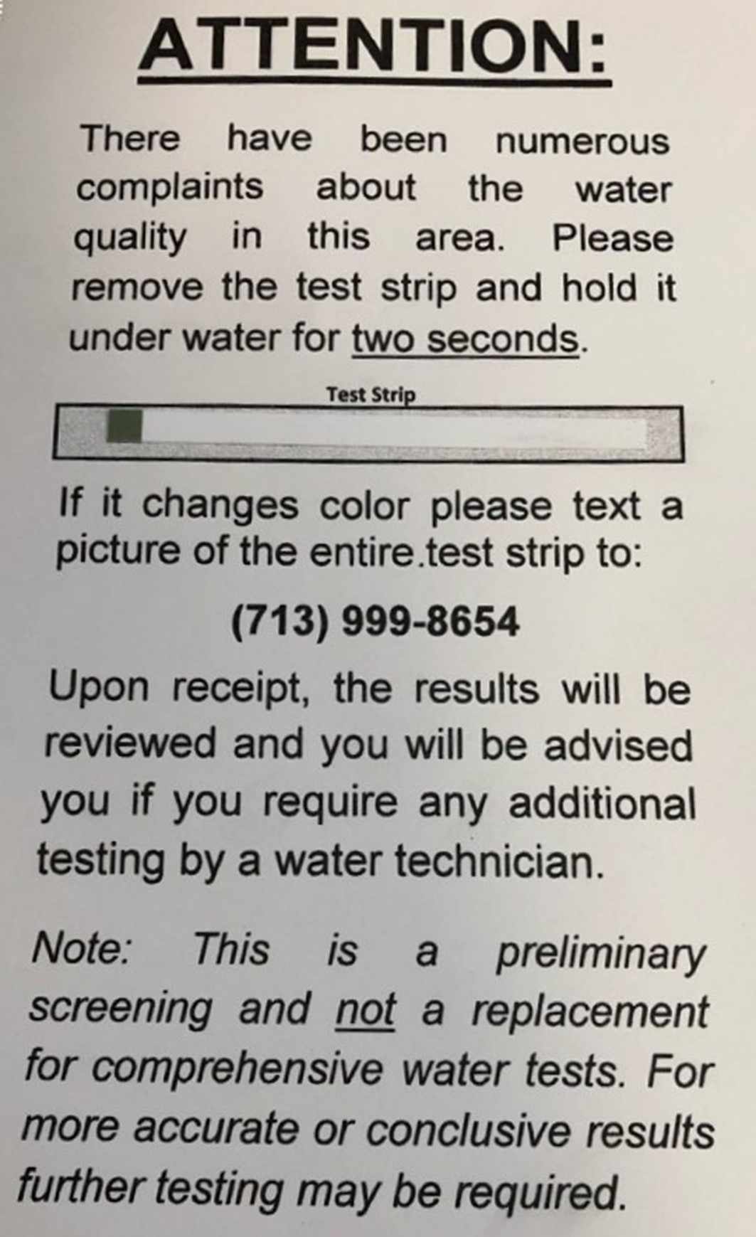 HCMUD 132 water testing notices
